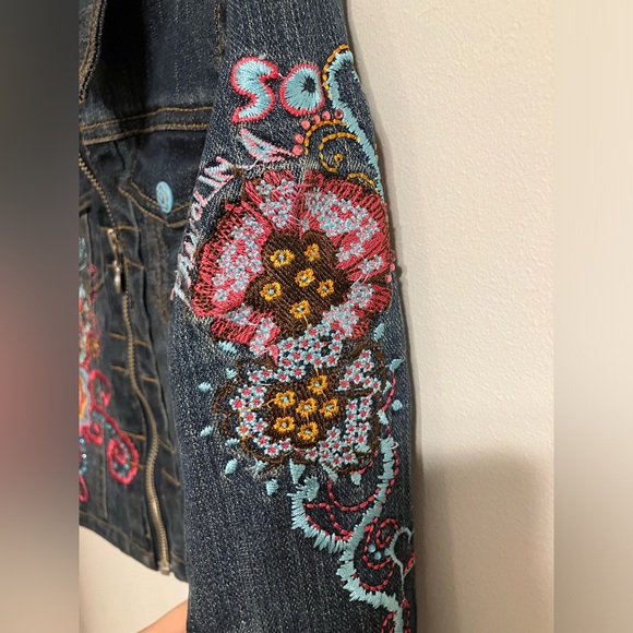 Pampolina Embroidered Warm Denim Jacket Girls 4T - Picture 7 of 11